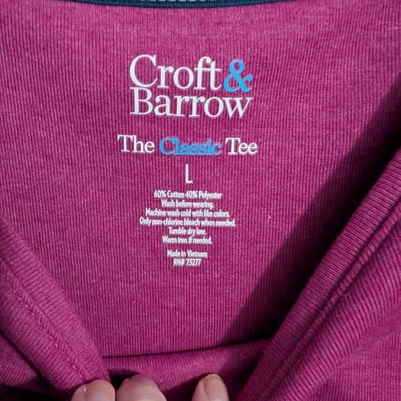 Croft & Barrow Essential Long-Sleeve Crewneck Tee Magenta, L (EUC) - Picture 2 of 5